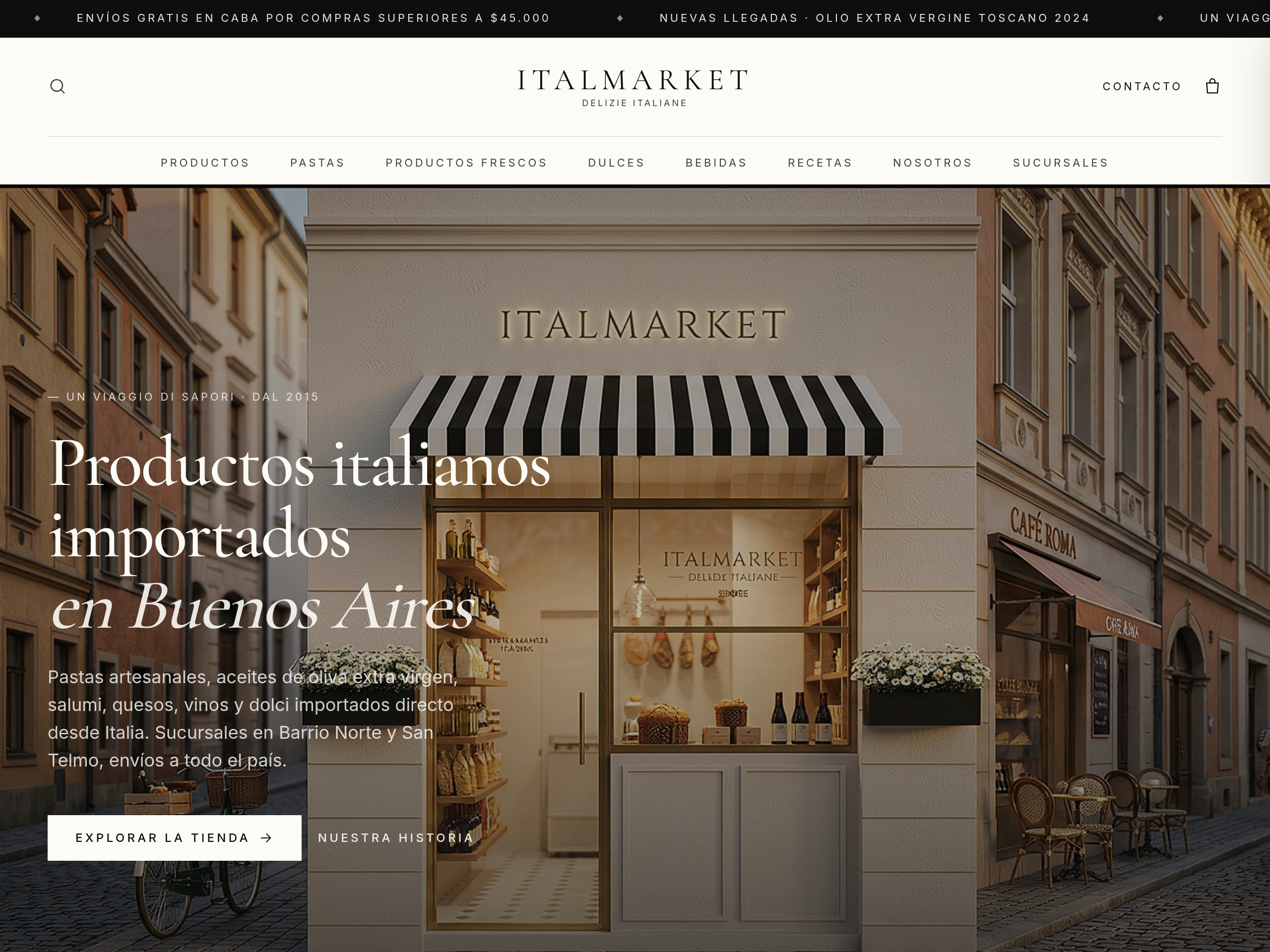 Captura del sitio de Italmarket